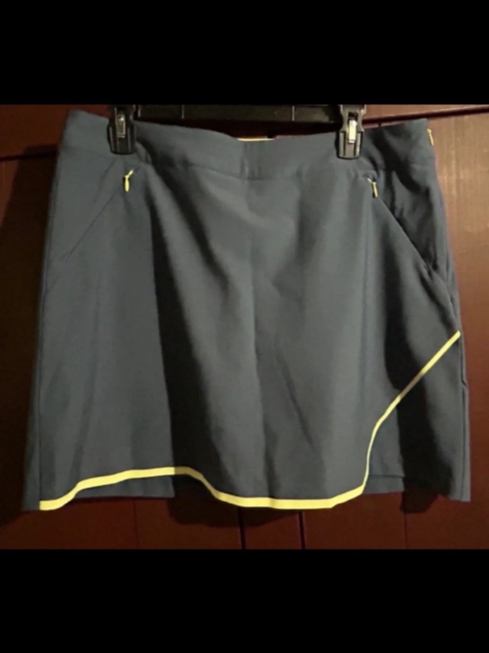Slazenger Golf Skort Skirt/Shorts Blue Yellow Trim Size 10